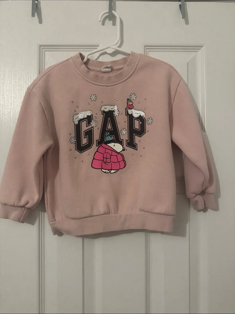 Baby GAP Kids Pink Snowflake Logo Pullover Sweatshirt 3T